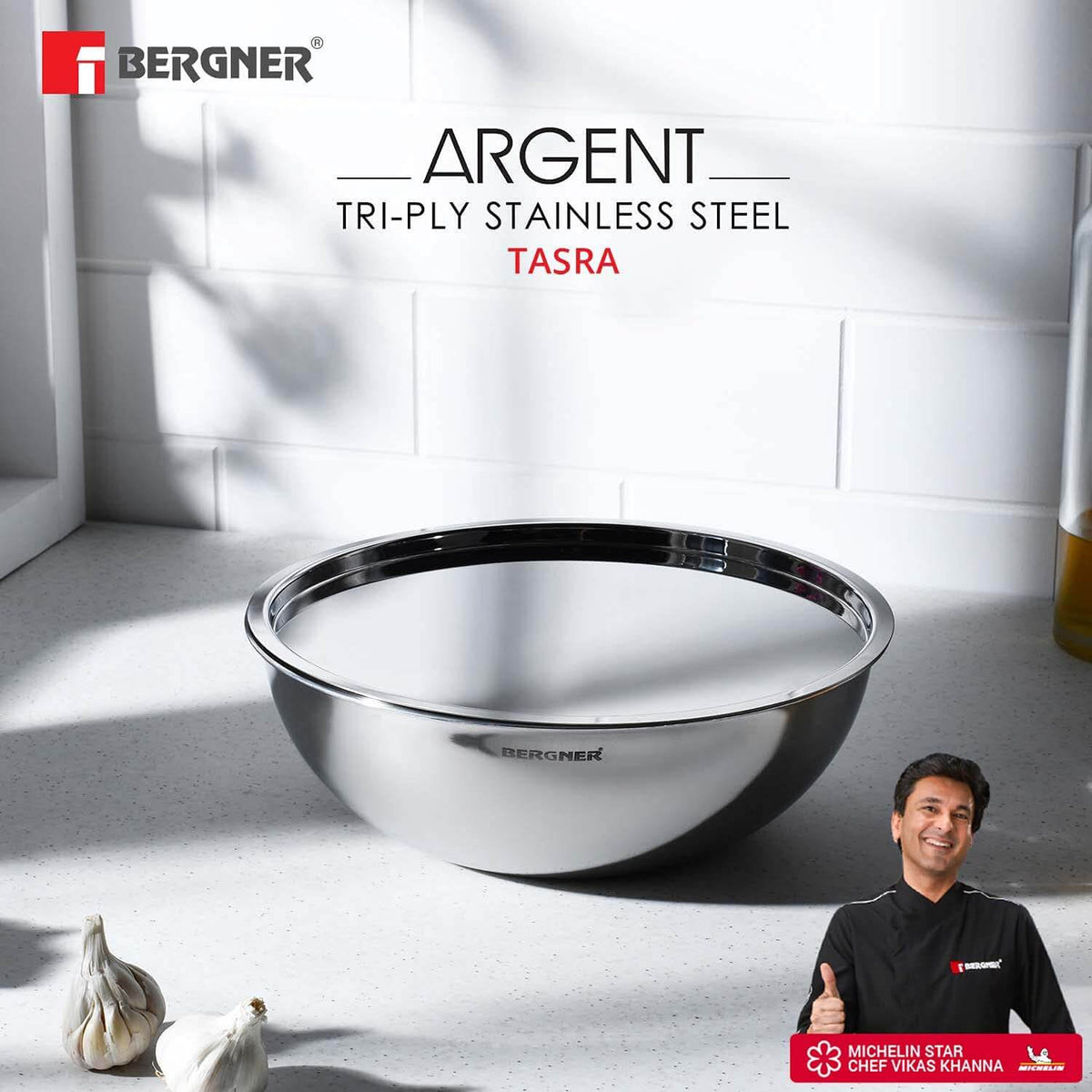 BERGNER TriPly construction tasra showing mirror finish and ergonomic design
