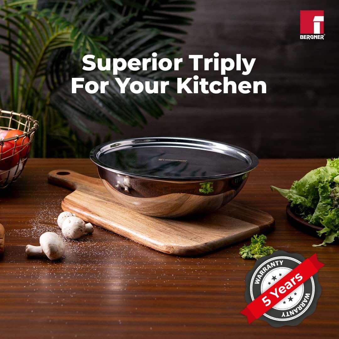 Food safe stainless steel tasra with lid showing superior build quality and finish