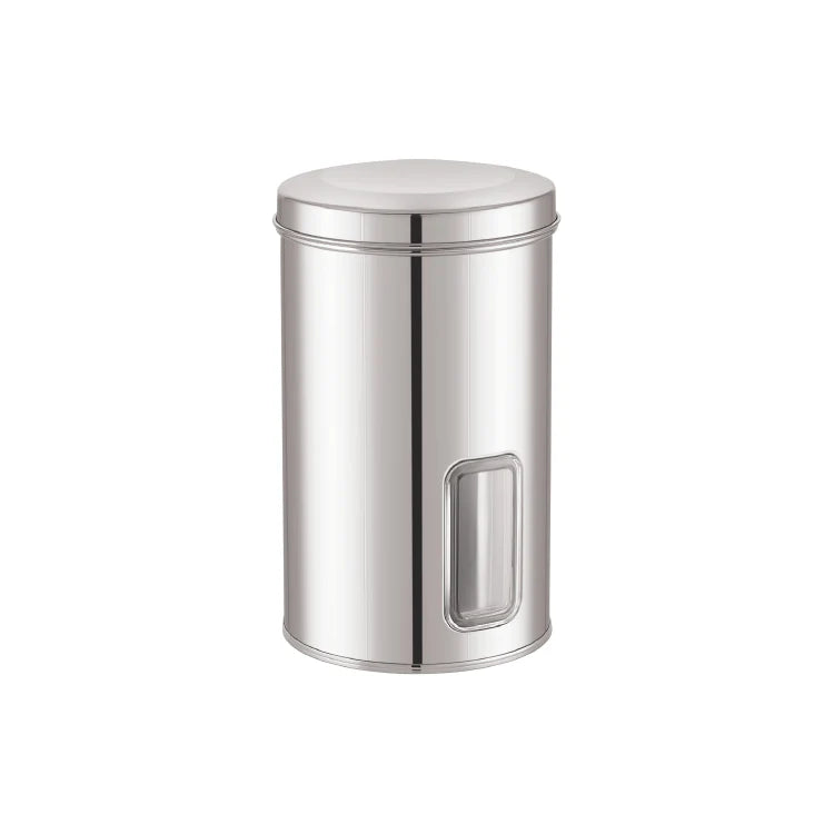 JVL Trendy Window Canister – Stainless Steel Airtight Storage Jar