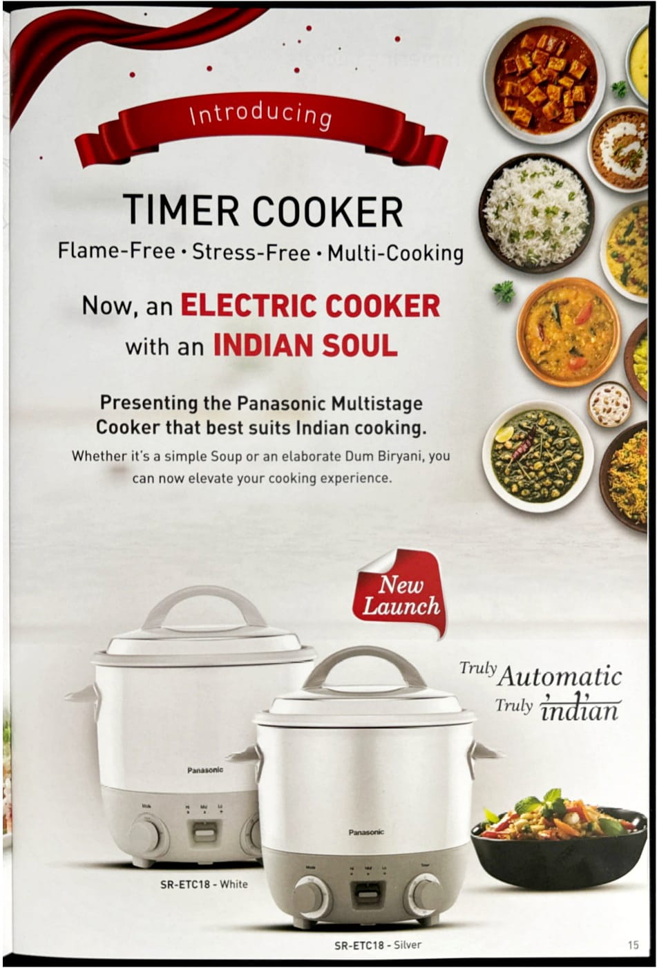 Panasonic Timer Cooker SR-ETC18 - 1.8L Multi-Stage Electric Cooker
