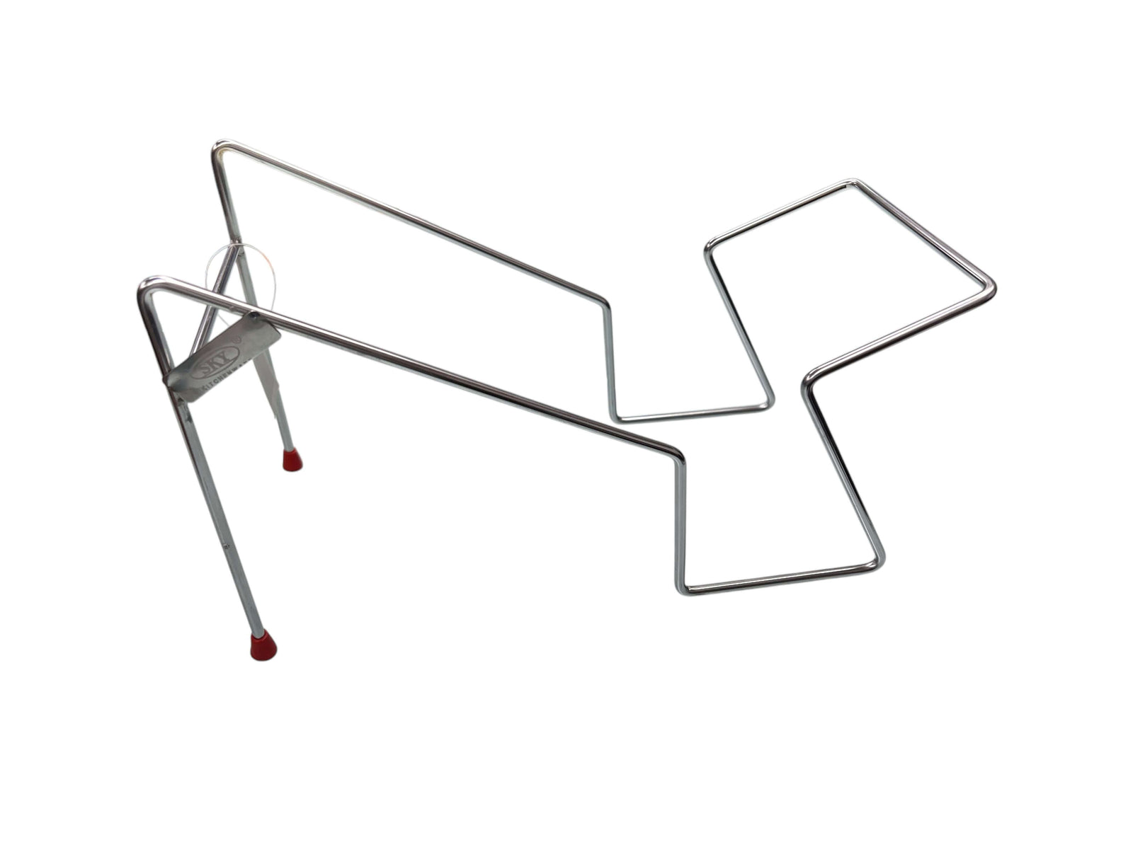 Stainless steel rice handi strainer wire stand with rubber-tipped feet