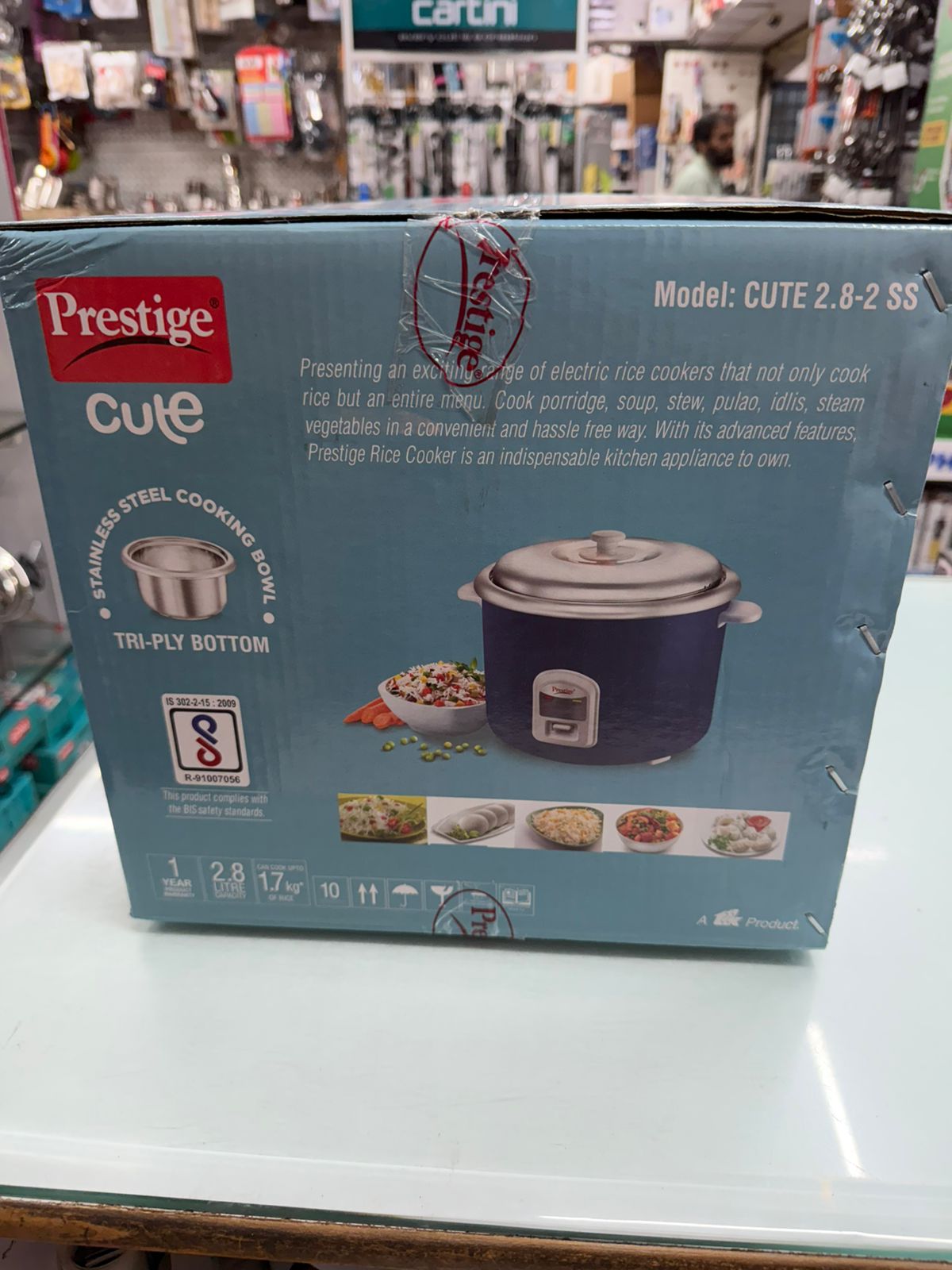 Prestige Cute 2.8-2 SS Rice Cooker 2.8L 1000W with Steel Bowl