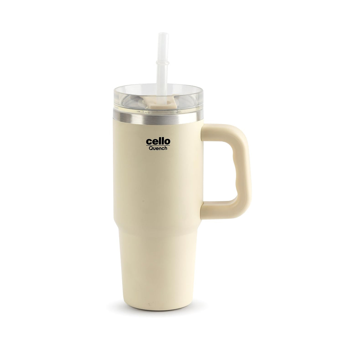 Cello Quench Insulated Stainless Steel Tumbler 550ml with Straw & Handle