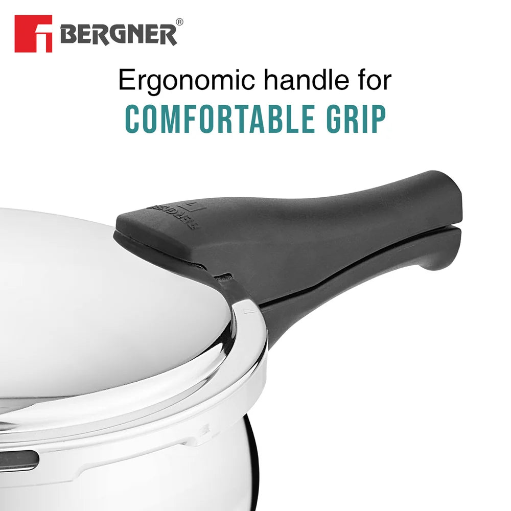 Bergner Paarth Tri-Ply Steel Pressure Cooker with Glass Lid