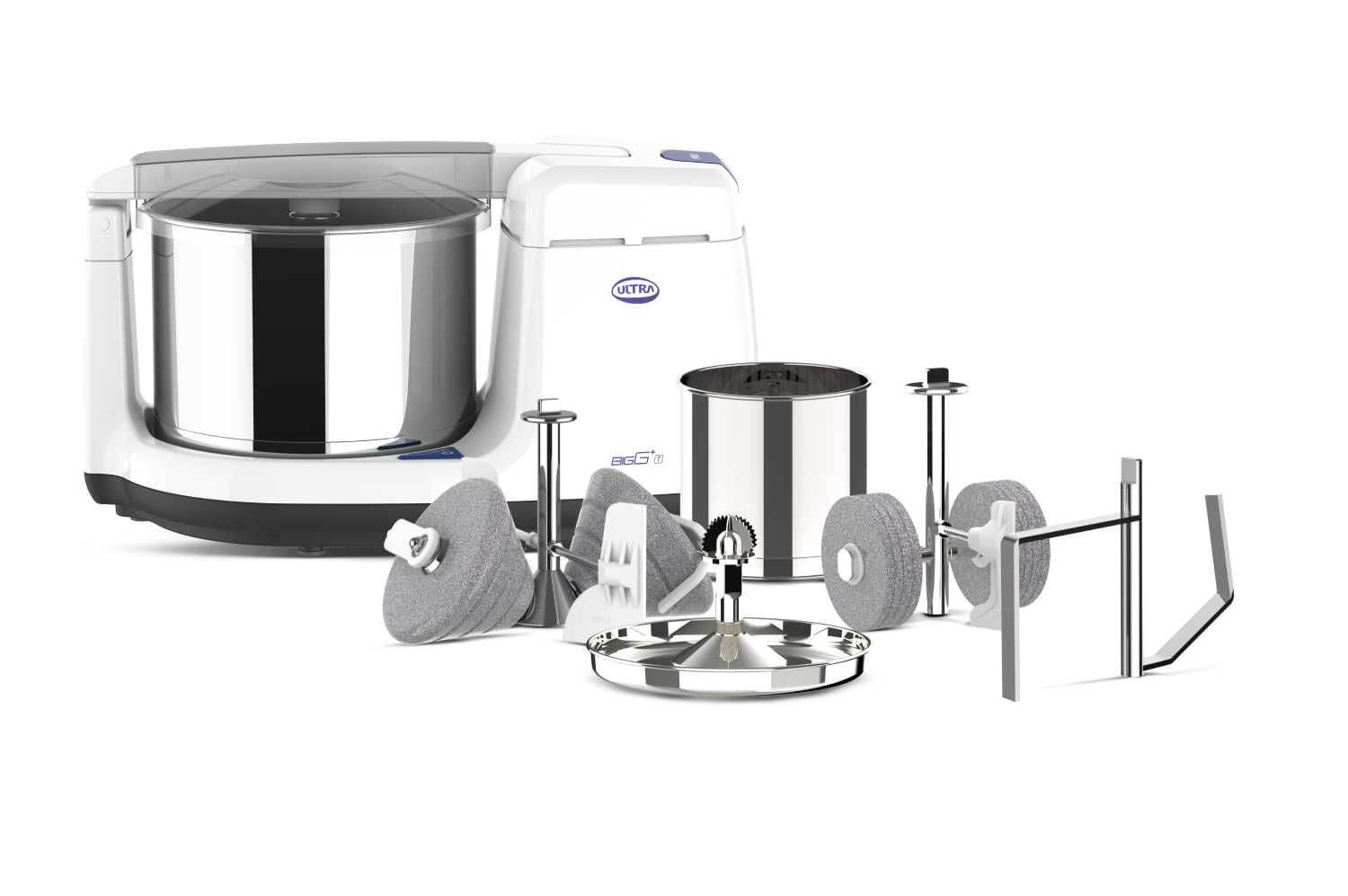 Ultra Bigg+ 2.5L Wet Grinder – Front View with Attachments
