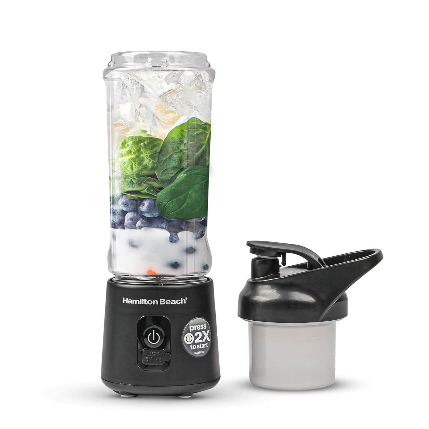 Hamilton Beach Portable Blender for Smoothies & Juices, Rechargeable Personal Blender - Aqua