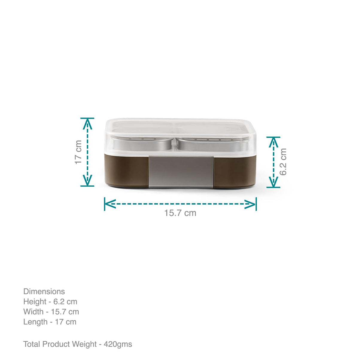 VAYA TYDBYT Stainless Steel Bento Lunch Box with 3 Leakproof Compartments – Perfect for Kids, Office & School