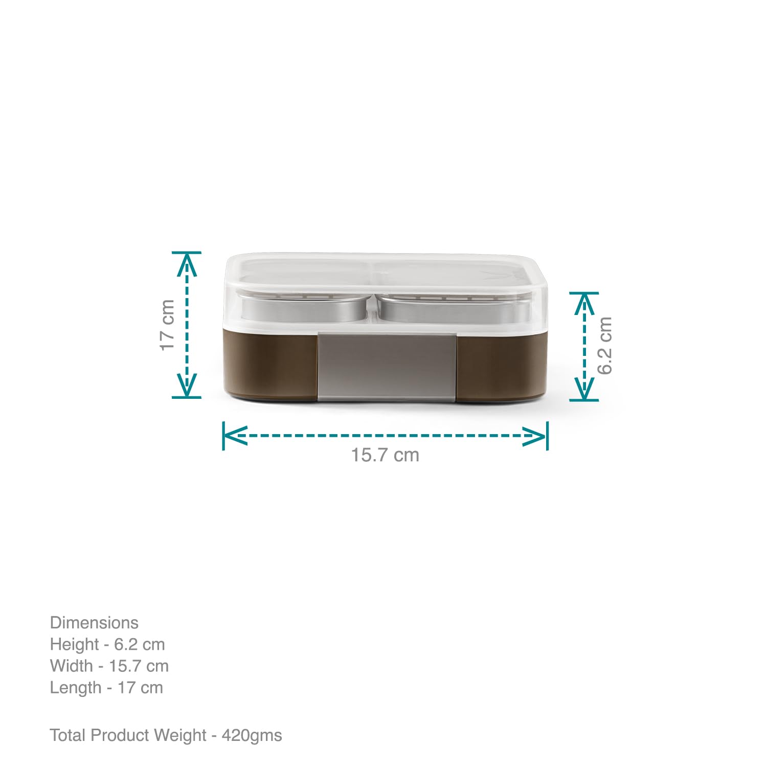 VAYA TYDBYT Stainless Steel Bento Lunch Box with 3 Leakproof Compartments – Perfect for Kids, Office & School