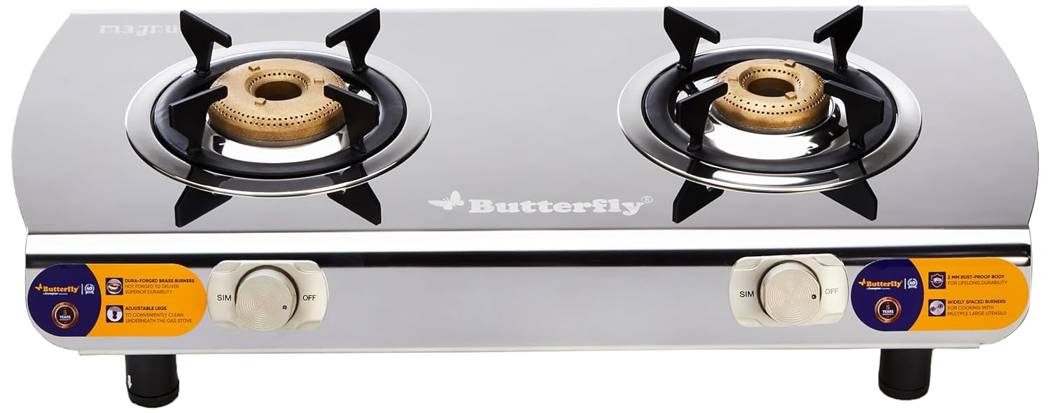 Butterfly Steel Magnum GAS STOVE 2 Burner 2mm thickness sheet