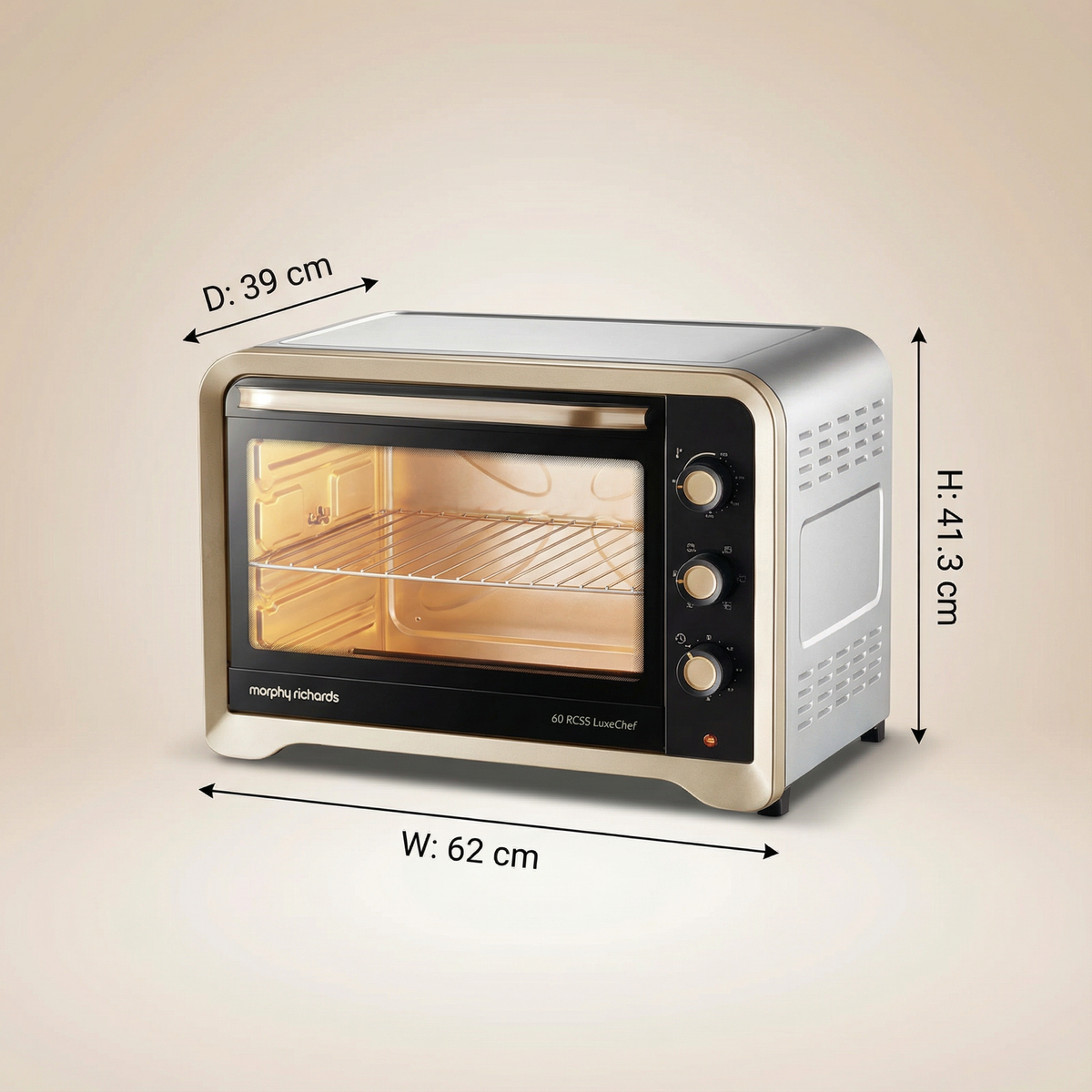 Morphy Richards 60RCSS Luxechef OTG dimensions