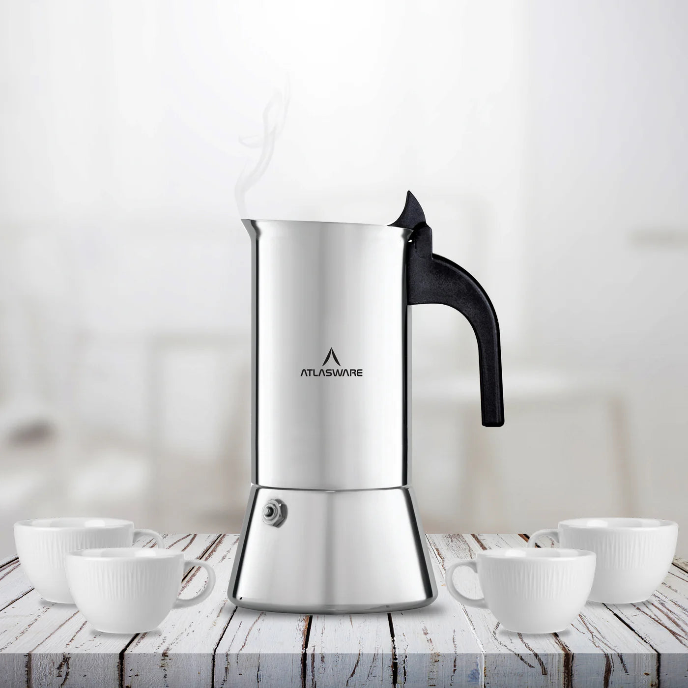 Atlasware Stainless Steel Coffee Maker Mocha Design