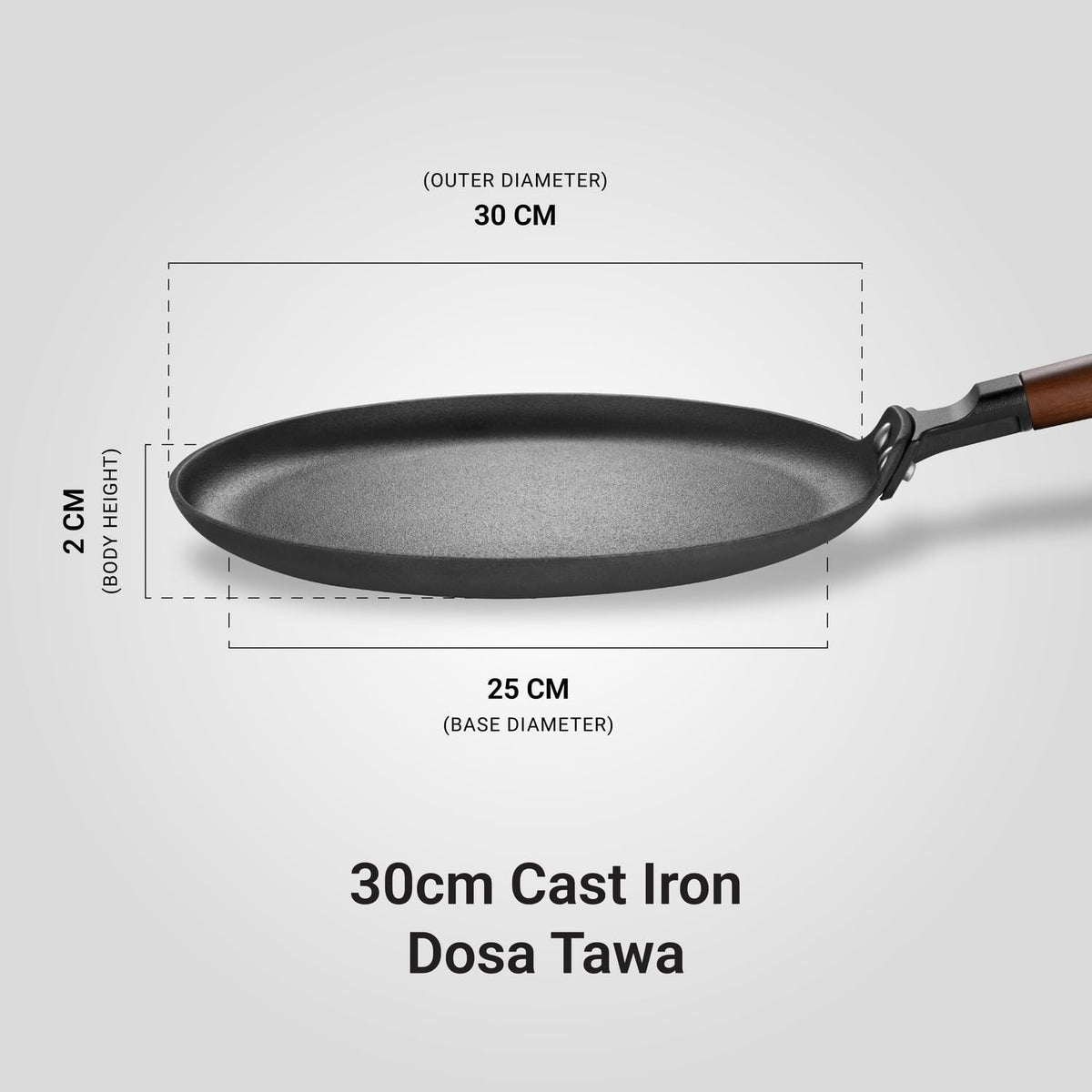 Stahl Blacksmith Cast Iron Dosa Tawa | Pre-Seasoned Induction Pan