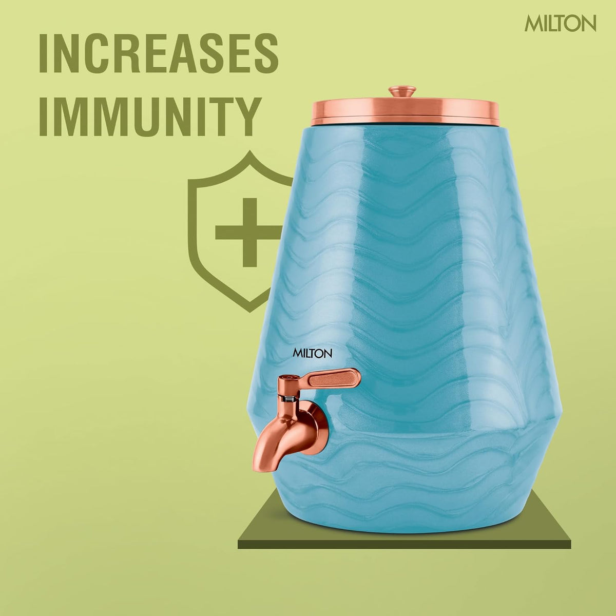 Milton Neerja 99.9% Pure Copper Water Pot Dispenser 5000ml with Removable Copper Lid - Milton India