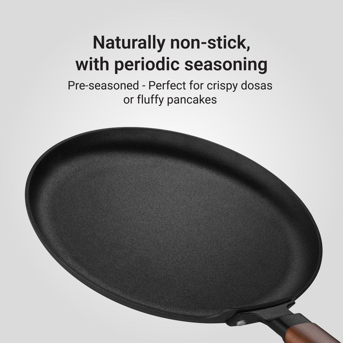 Stahl Blacksmith Cast Iron Dosa Tawa | Pre-Seasoned Induction Pan