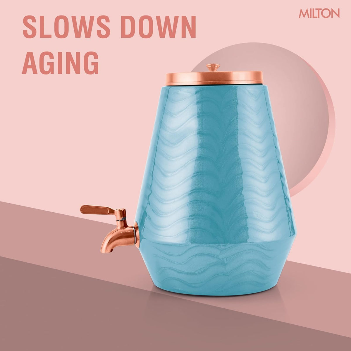 Milton Copper Matka Neerja Water Dispenser Anti-Aging Benefits - Pure Copper Pot with Tap India