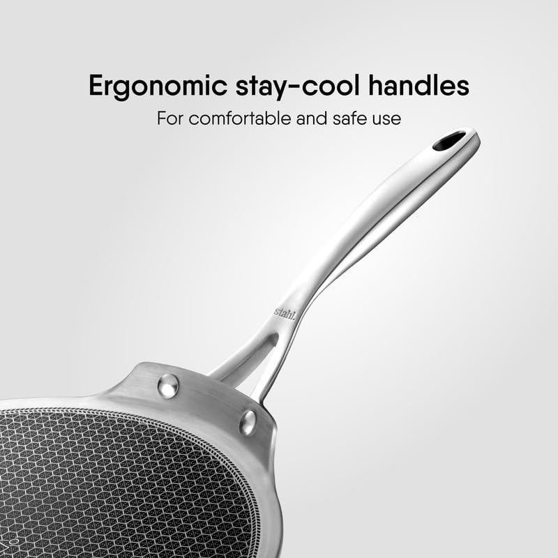 Stahl Artisan Hybrid Flat Tawa with Honeycomb Non-Stick Surface