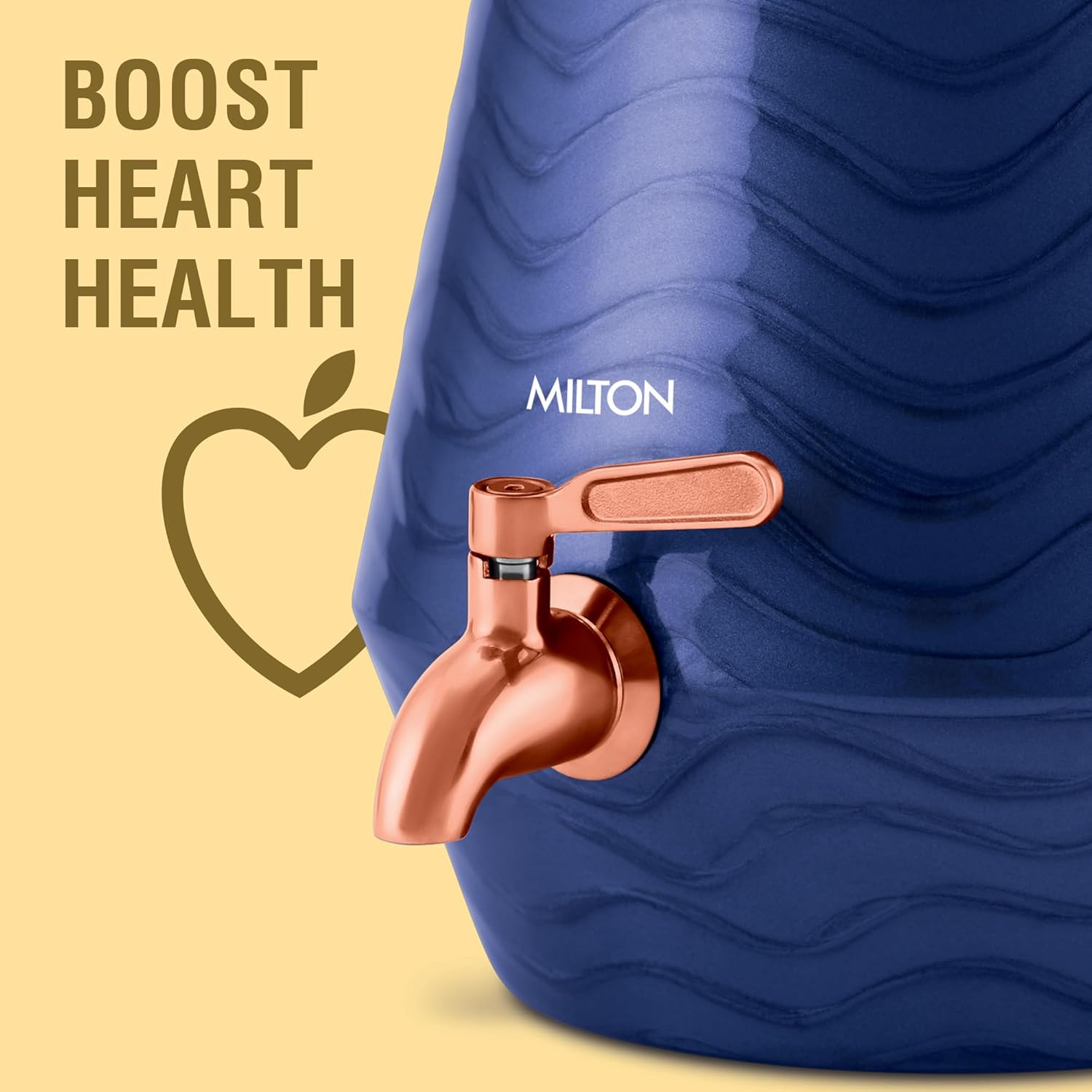 Milton Copper Neerja Matka Purple Dispenser Boosts Heart Health - Pure Copper Tap Close Up India