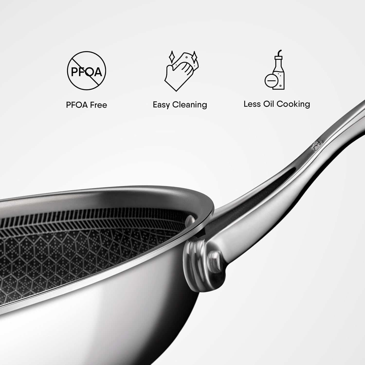 STAHL TRIPLY STAINLESS STEEL ARTISAN HYBRID Frypan WITH LID (NON-STICK)