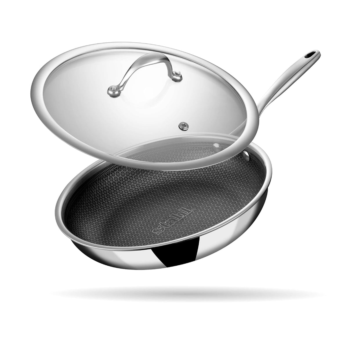 STAHL TRIPLY STAINLESS STEEL ARTISAN HYBRID Frypan WITH LID (NON-STICK)