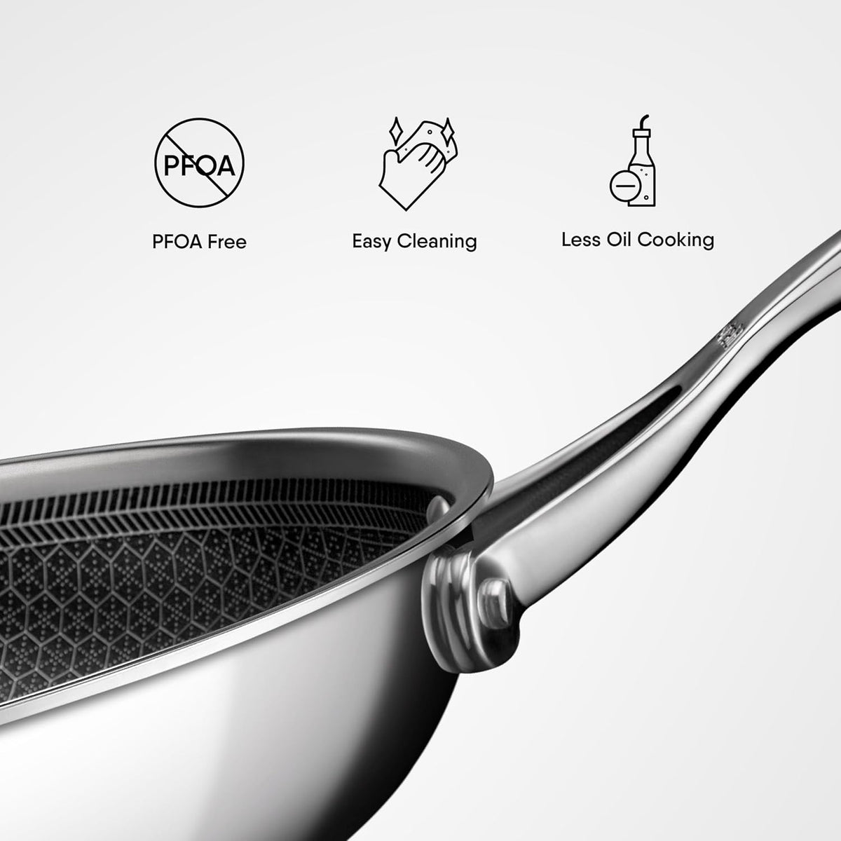 STAHL TRIPLY STAINLESS STEEL ARTISAN HYBRID Frypan WITH LID (NON-STICK)