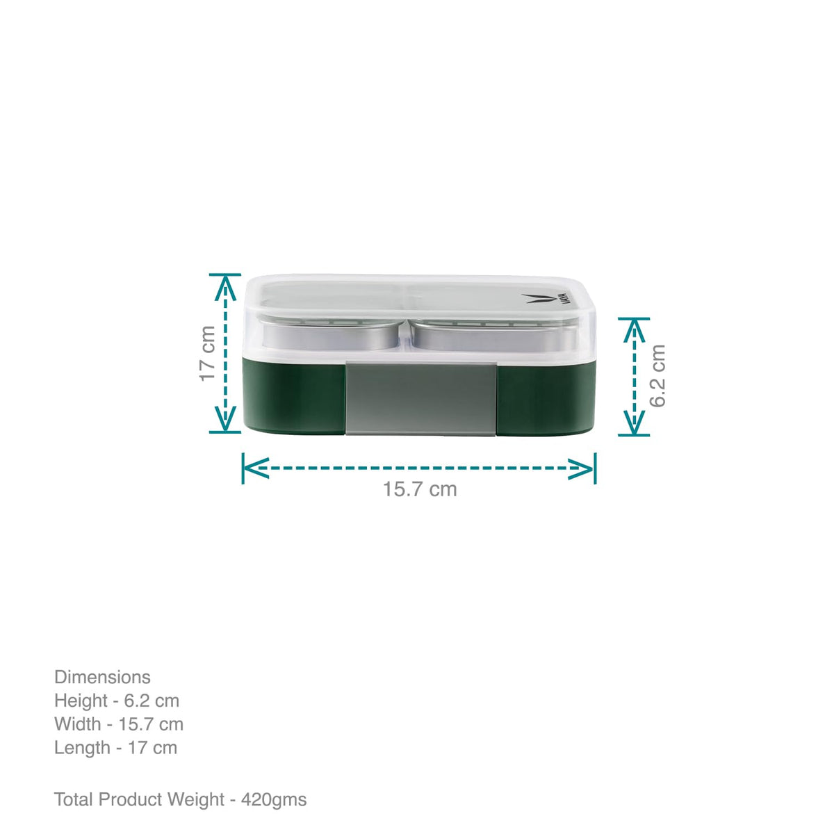 VAYA TYDBYT Stainless Steel Bento Lunch Box with 3 Leakproof Compartments – Perfect for Kids, Office & School