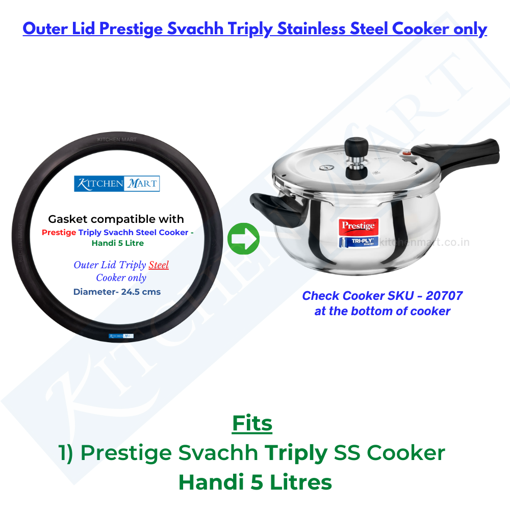 prestige gasket for triply svachh cooker handi 5 Litres
