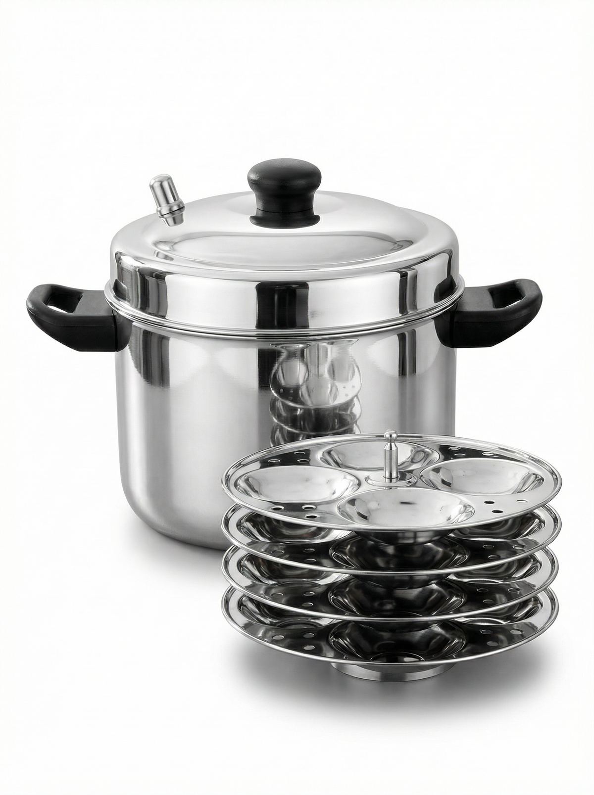 Embassy Sandwich Bottom Idly Maker with Deluxe Idly Stand & Lifter – Stainless Steel