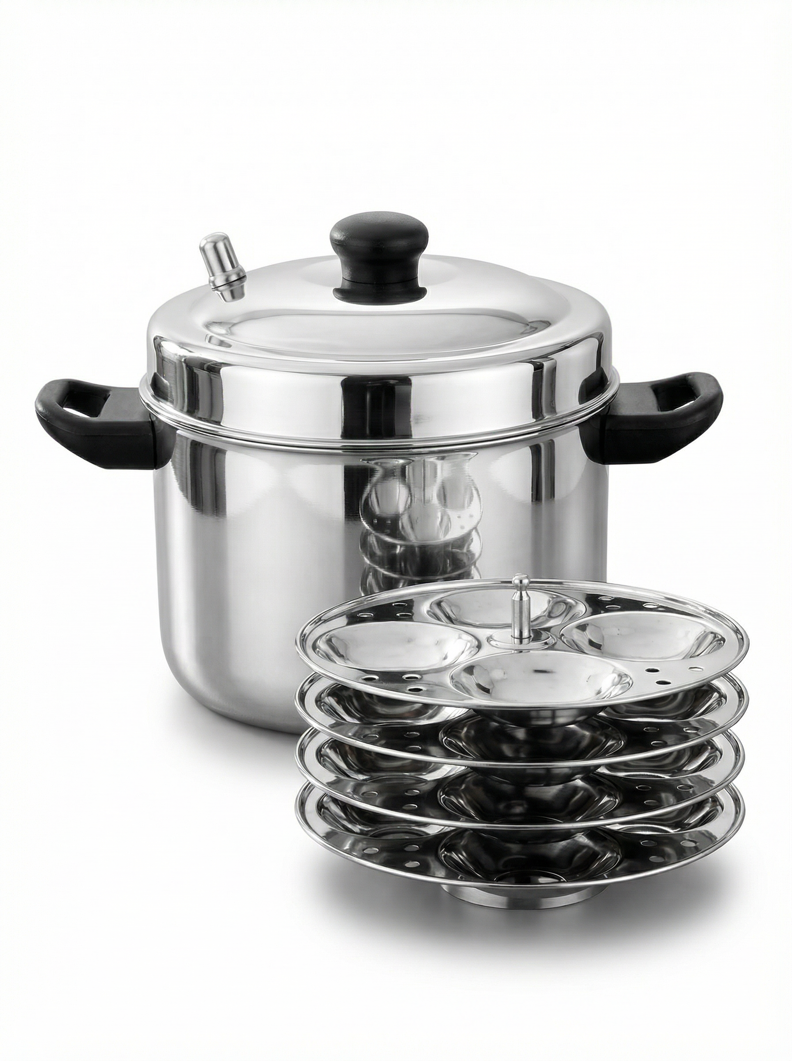 Embassy Sandwich Bottom Idly Maker with Deluxe Idly Stand & Lifter – Stainless Steel