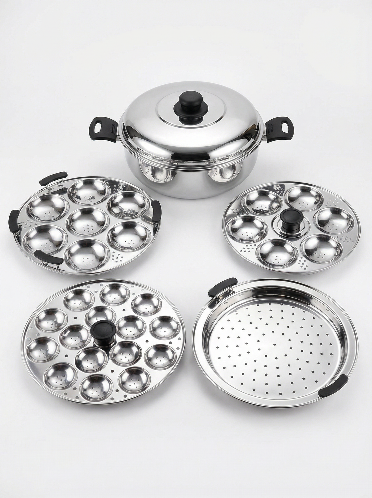 Embassy Sandwich Bottom Stainless Steamer Steamer for Idli, dhokla and mini idlies