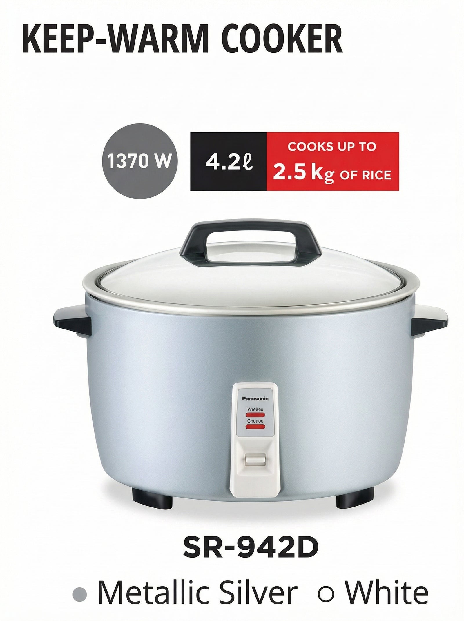 Panasonic rice cooker DSR 942D Silver 10 litres