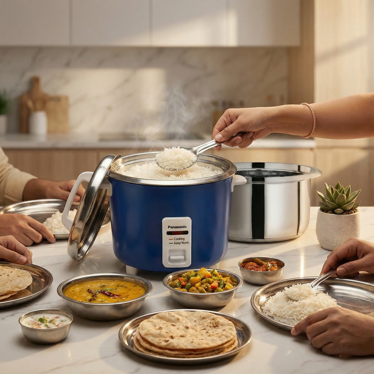 Panasonic SR-WA10H (SB) Automatic Rice Cooker - Sandwich Bottom Stainless Steel Inner Pot