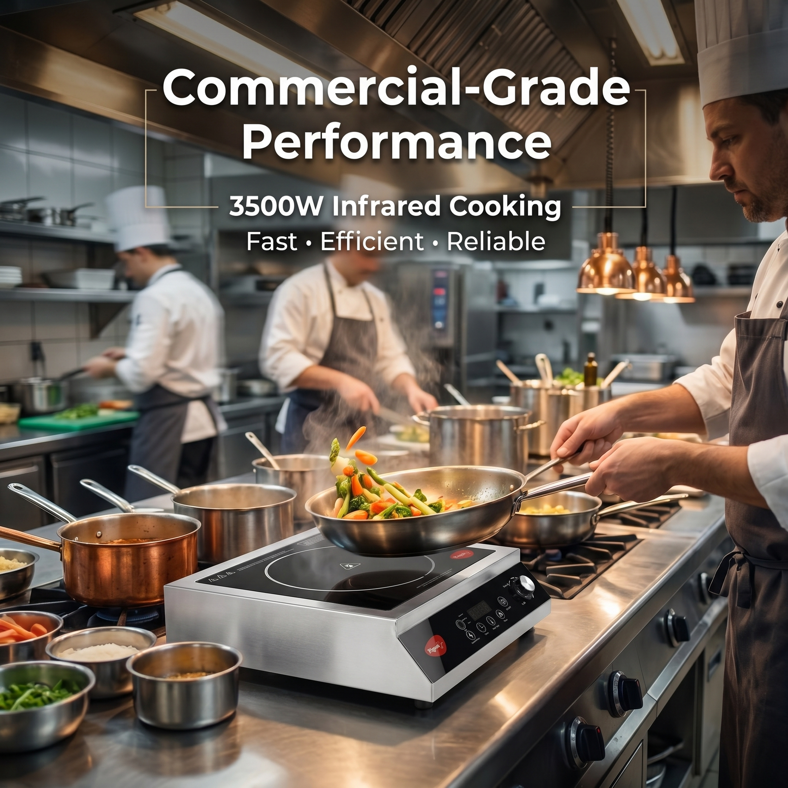 Commercial Pigeon Egnite infrared cooktop with 30cm crystal glass top and 3 hour timer