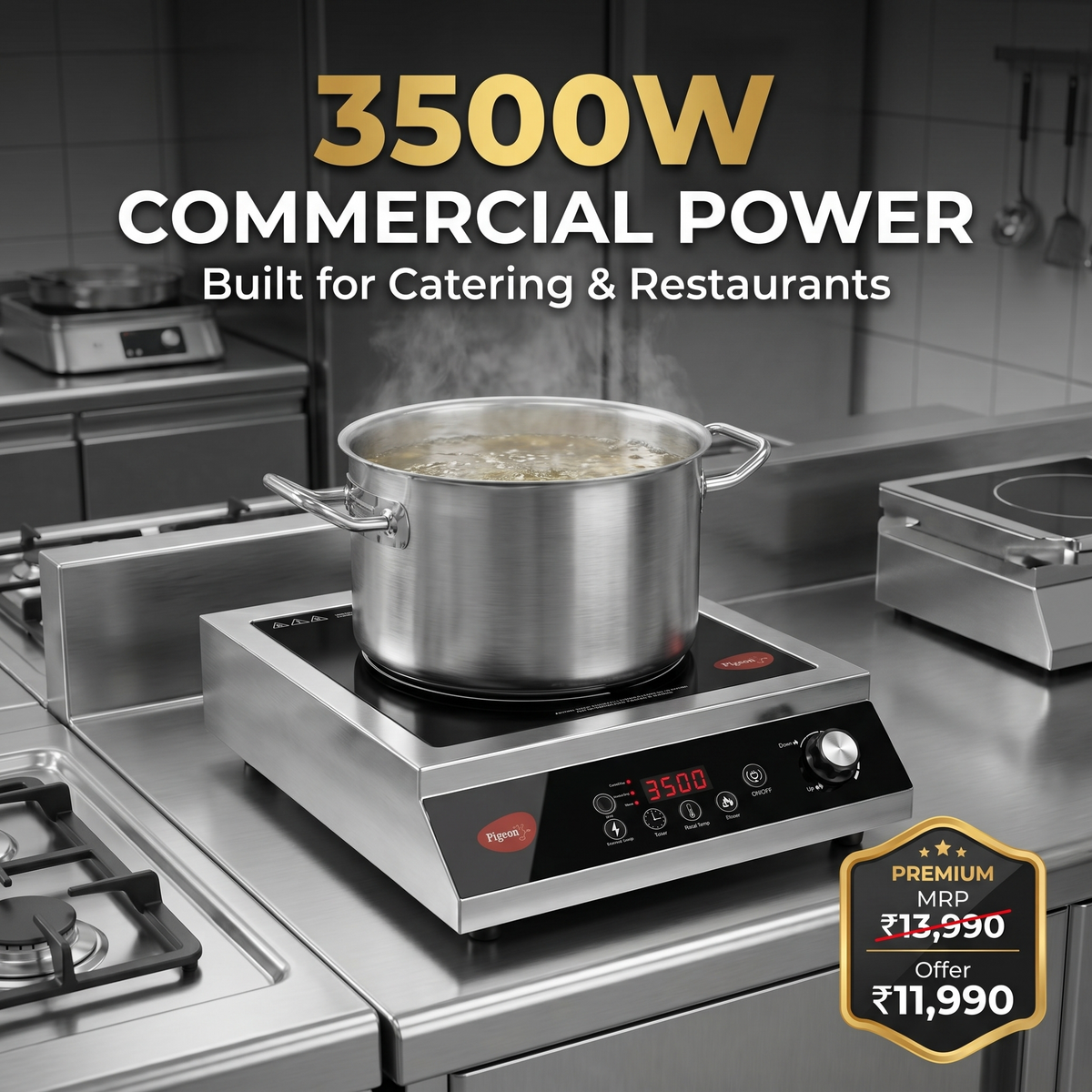 Pigeon Egnite 3500 Watts infrared cooktop for restaurants and cloud kitchens India