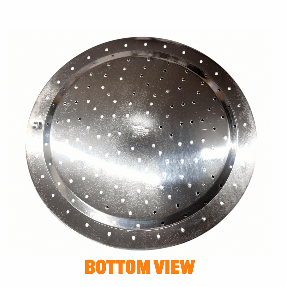 Bottom view of Panasonic stainless steel rice cooking plate with perforations, ideal for even cooking and compatible with rice cookers.