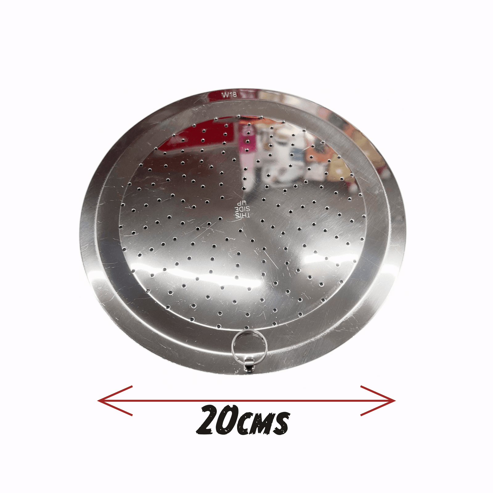 Panasonic stainless steel cooking rice plate with holes, 20cm diameter, compatible with rice cookers for even cooking.