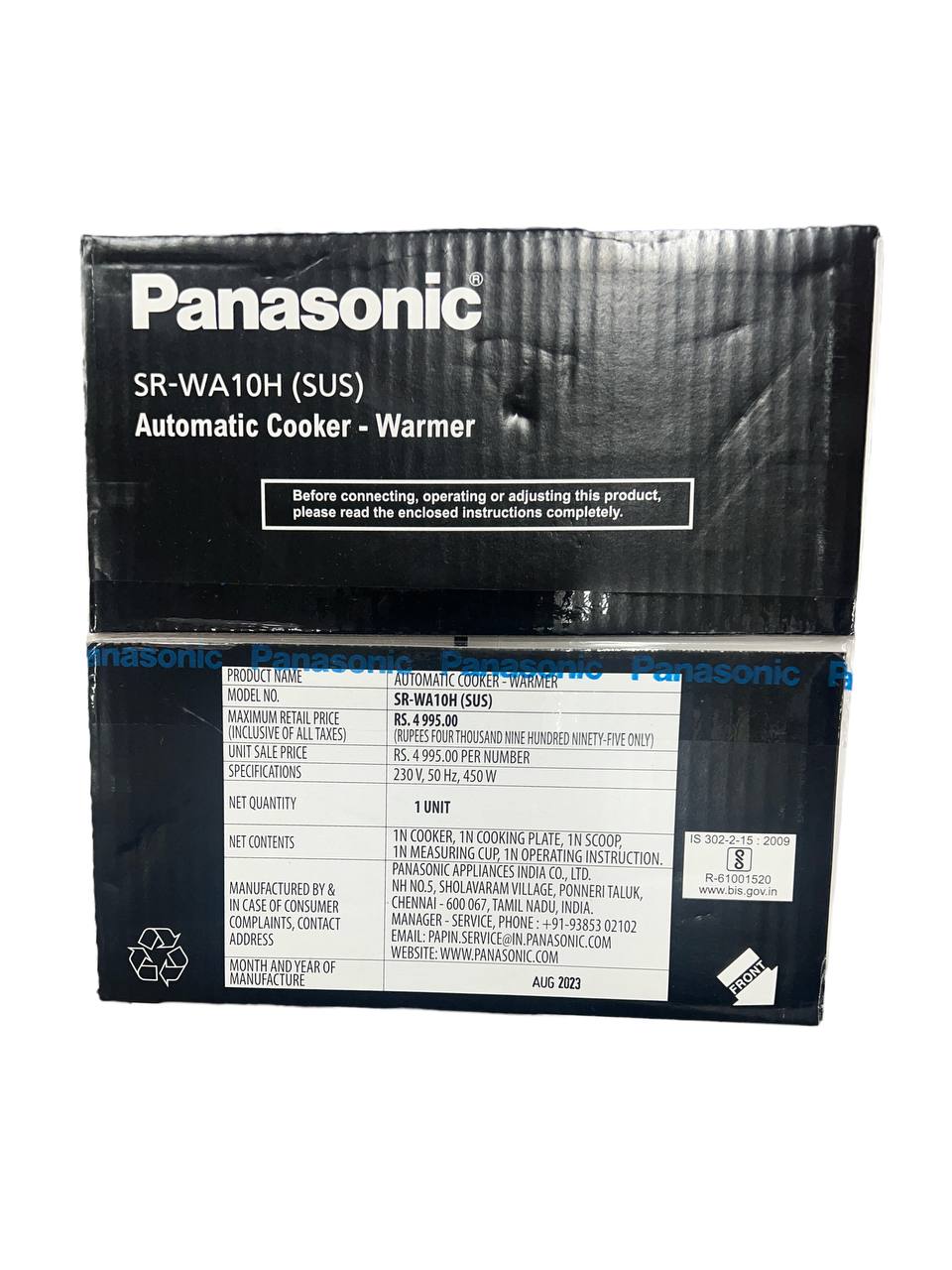 Panasonic SR-WA10H (SUS) - Premium Triply Stainless Steel Rice Cooker for Perfect Cooking