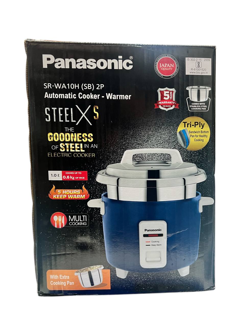 Panasonic SR-WA10H (SB) Automatic Rice Cooker - Sandwich Bottom Stainless Steel Inner Pot