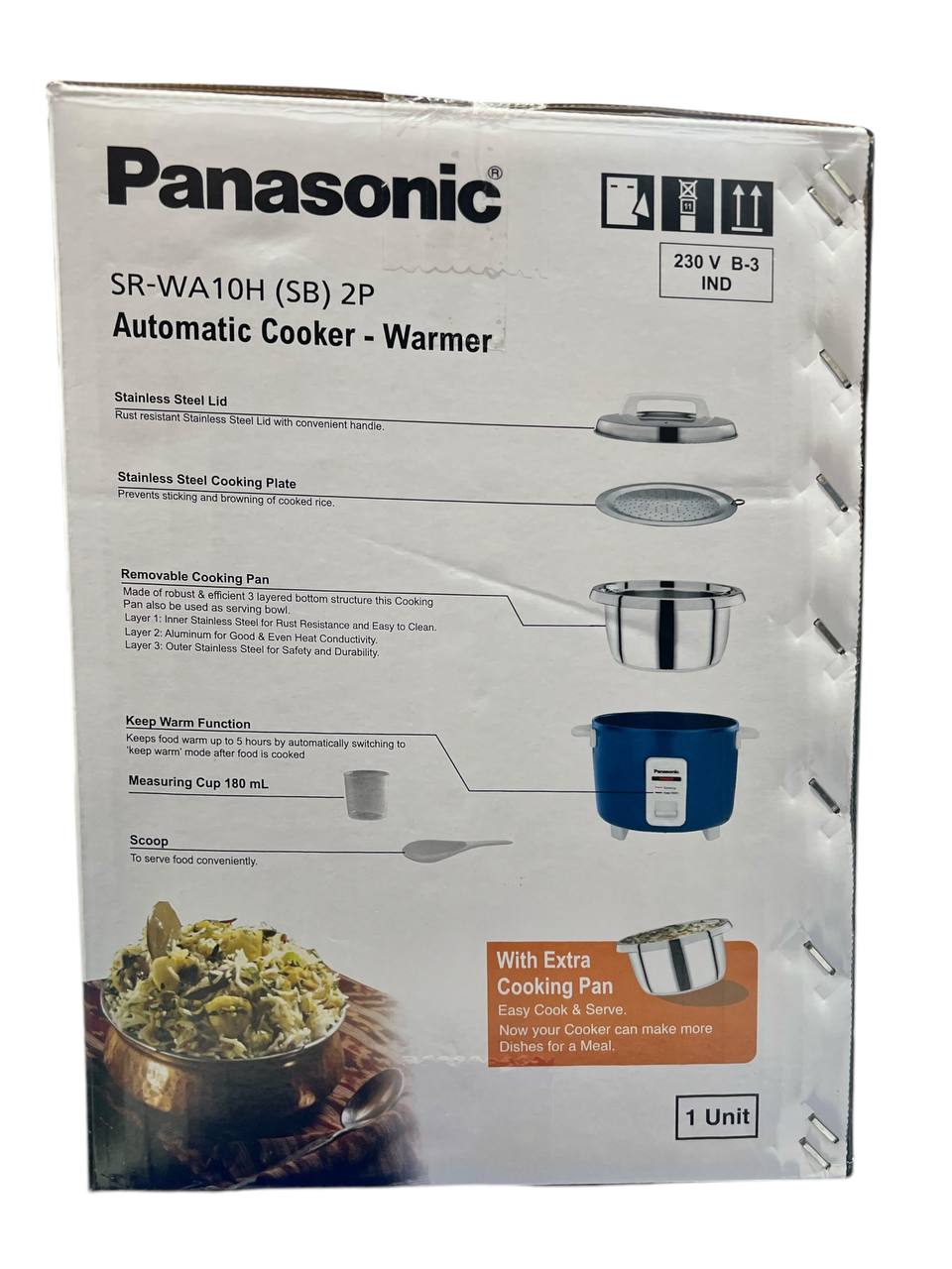 Panasonic SR-WA10H (SB) Automatic Rice Cooker - Sandwich Bottom Stainless Steel Inner Pot