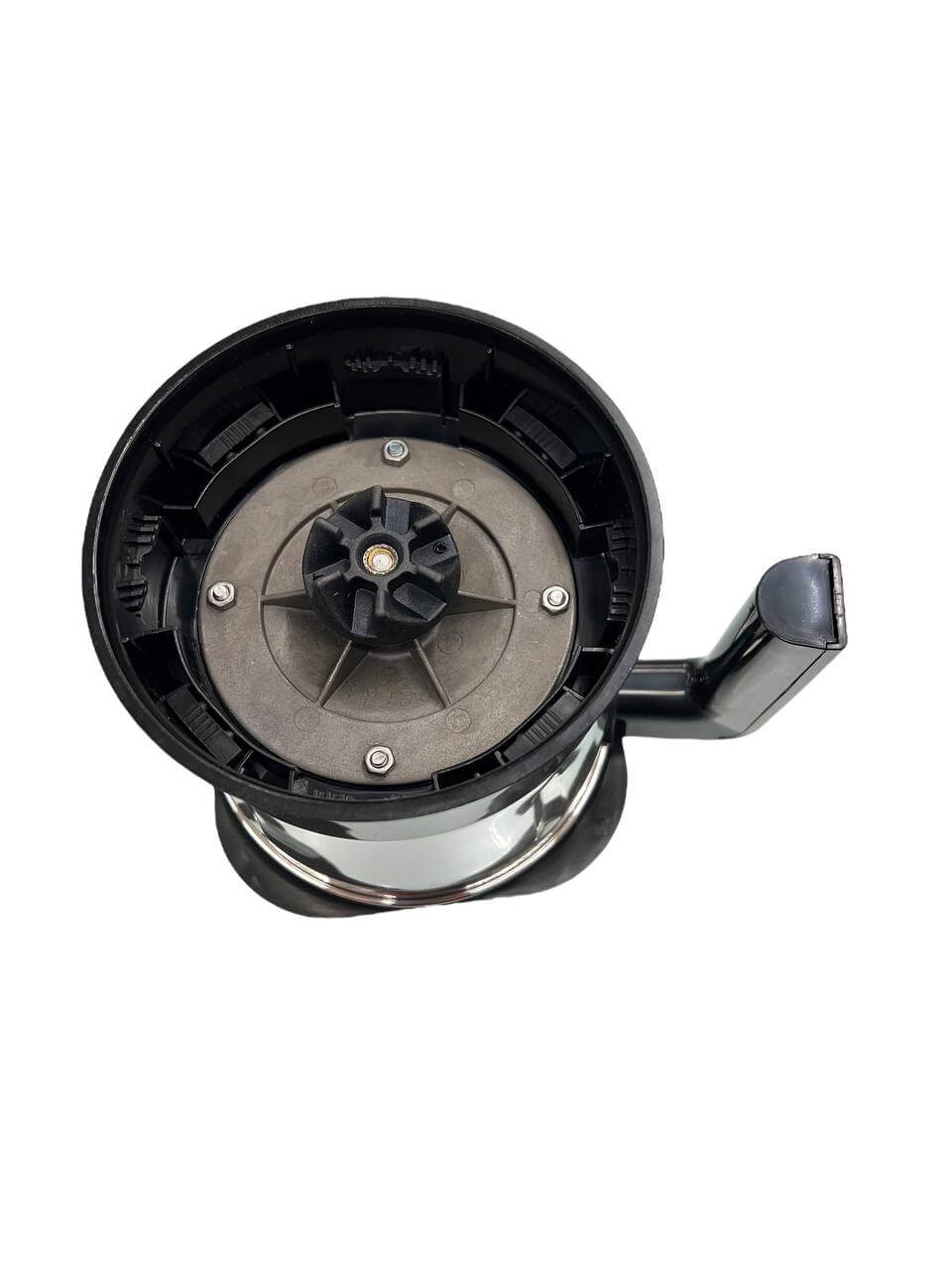 Top view of Ultra replacement stainless steel jar for Ultra mixer grinder, showcasing durable construction and design.