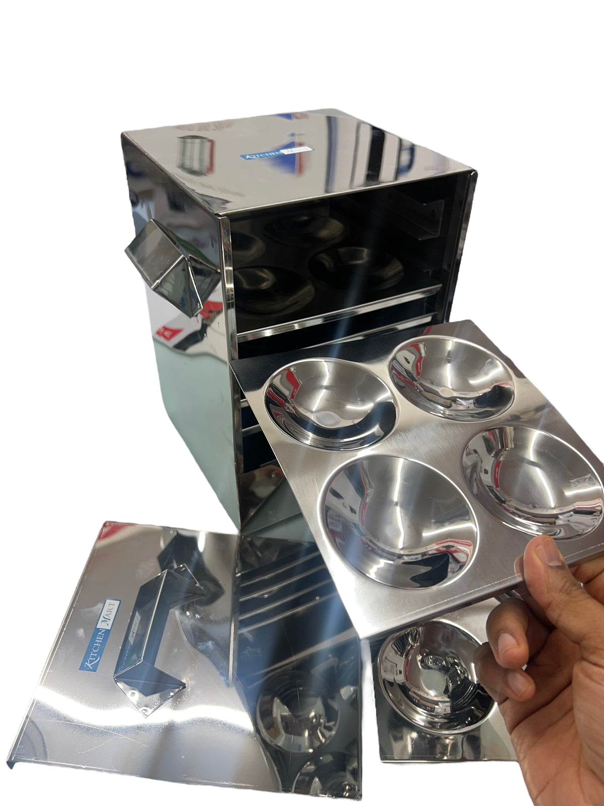 Kitchen mart Premium Stainless Steel Box Type Idly Cooker - Perfectly Steamed Idlis Every Time!