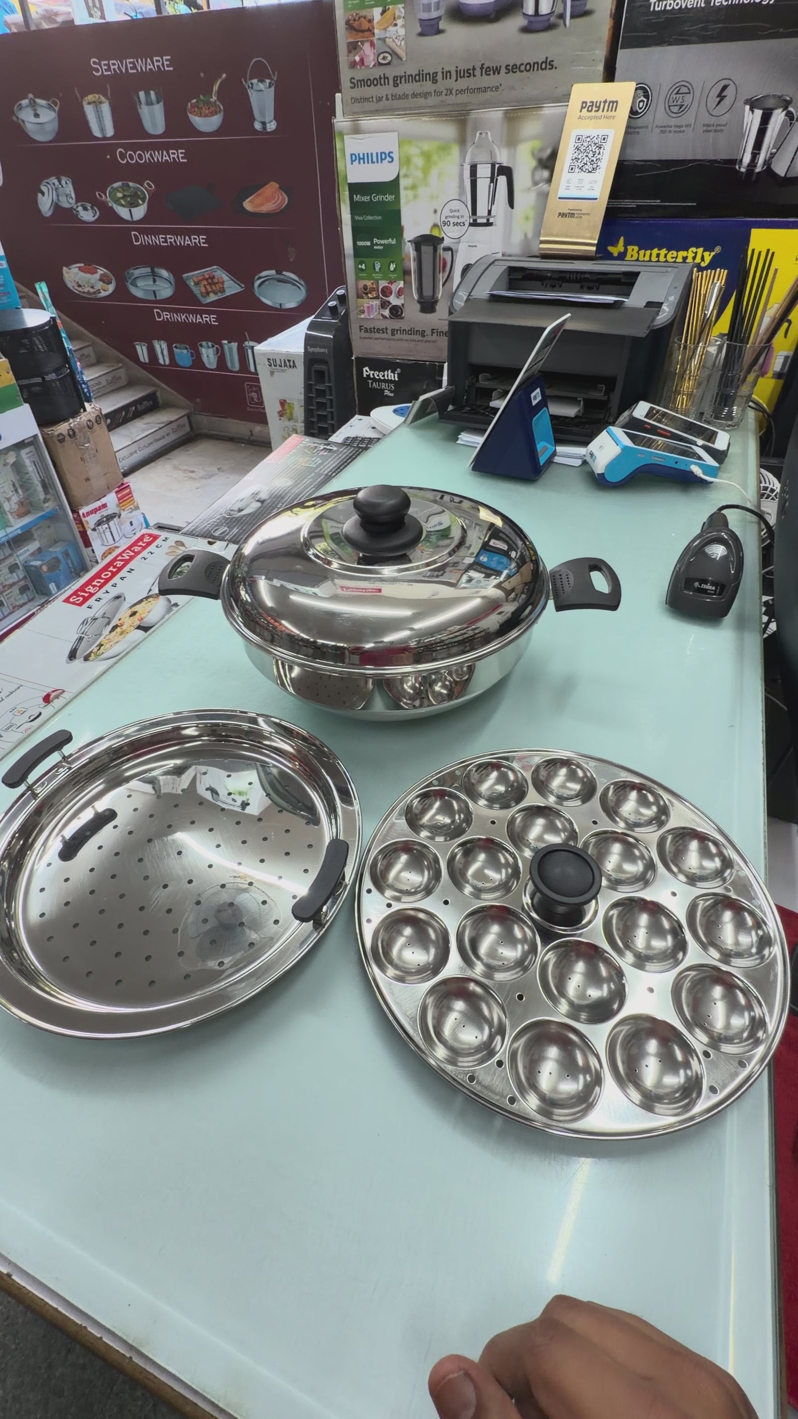 Embassy Sandwich Bottom Stainless Steamer Steamer for Idli, dhokla and mini idlies