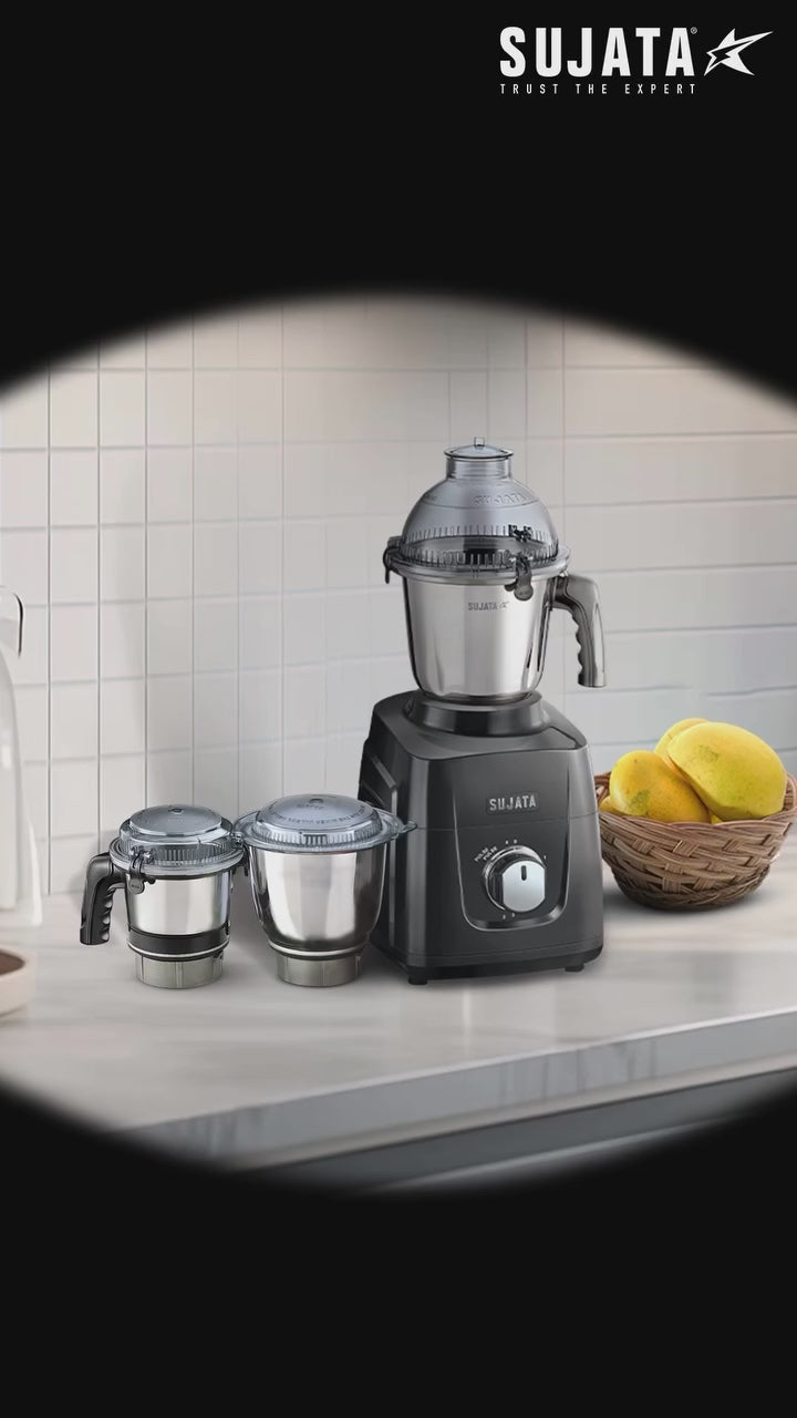 Sujata MG02 Mixer Grinder 1000W with 3 Jars - Powerful Kitchen Appliance