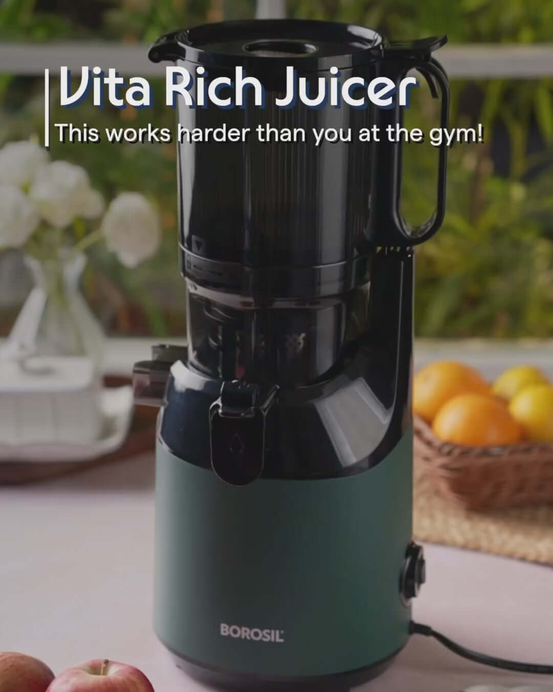 Borosil Vita Rich Cold Press Juicer | 250W | 1.5L Wide Mouth