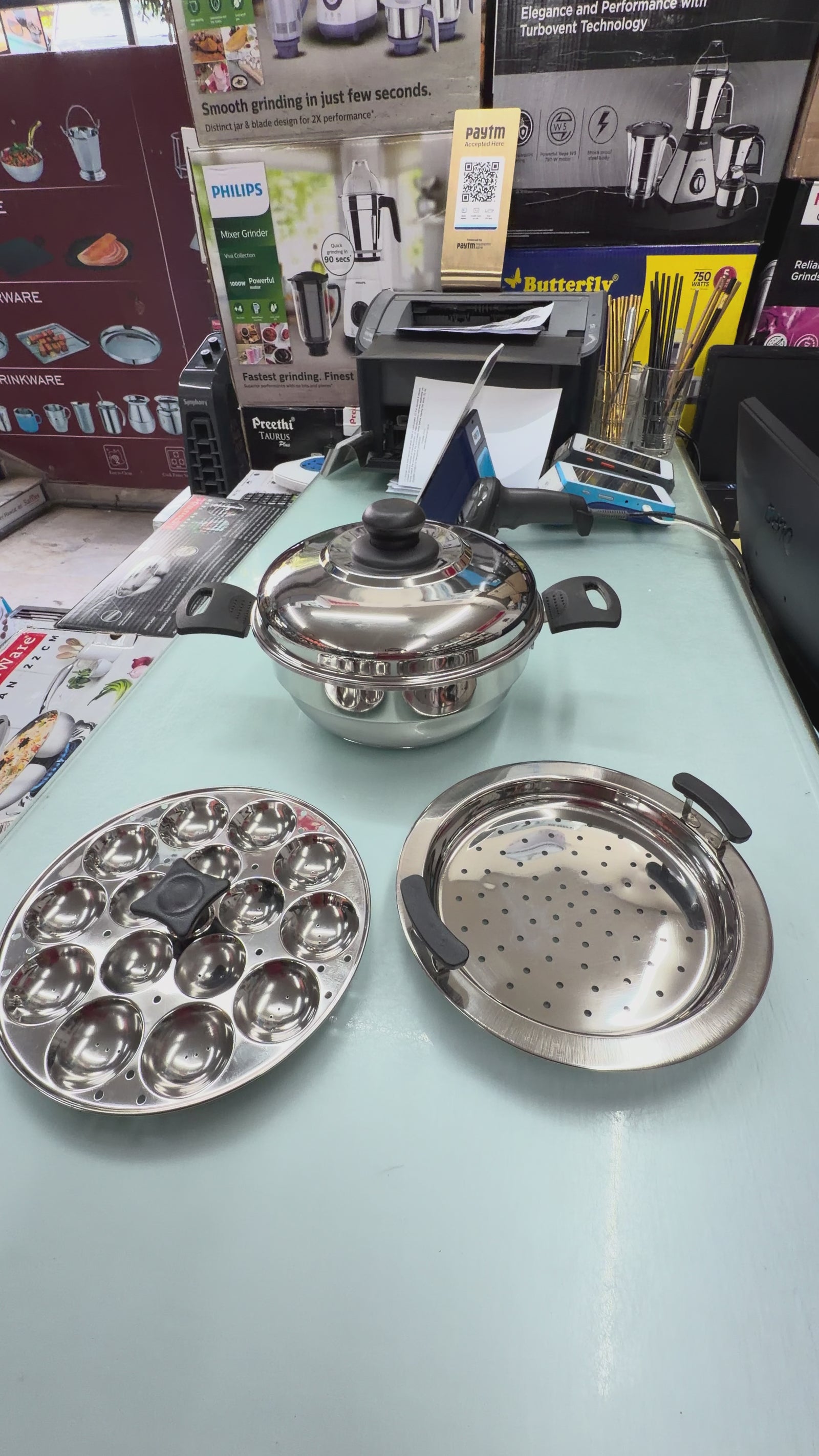 Embassy Sandwich Bottom Stainless Steamer Steamer for Idli, dhokla and mini idlies