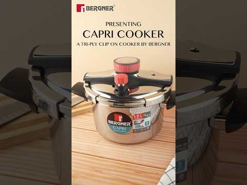 Bergner Capri 3L Triply Stainless Steel Pressure Cooker with Safety Lock System