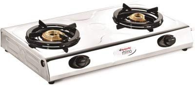 Butterfly Rhino Stainless Steel LPG Stove, 2 Burners, Manual Ignition