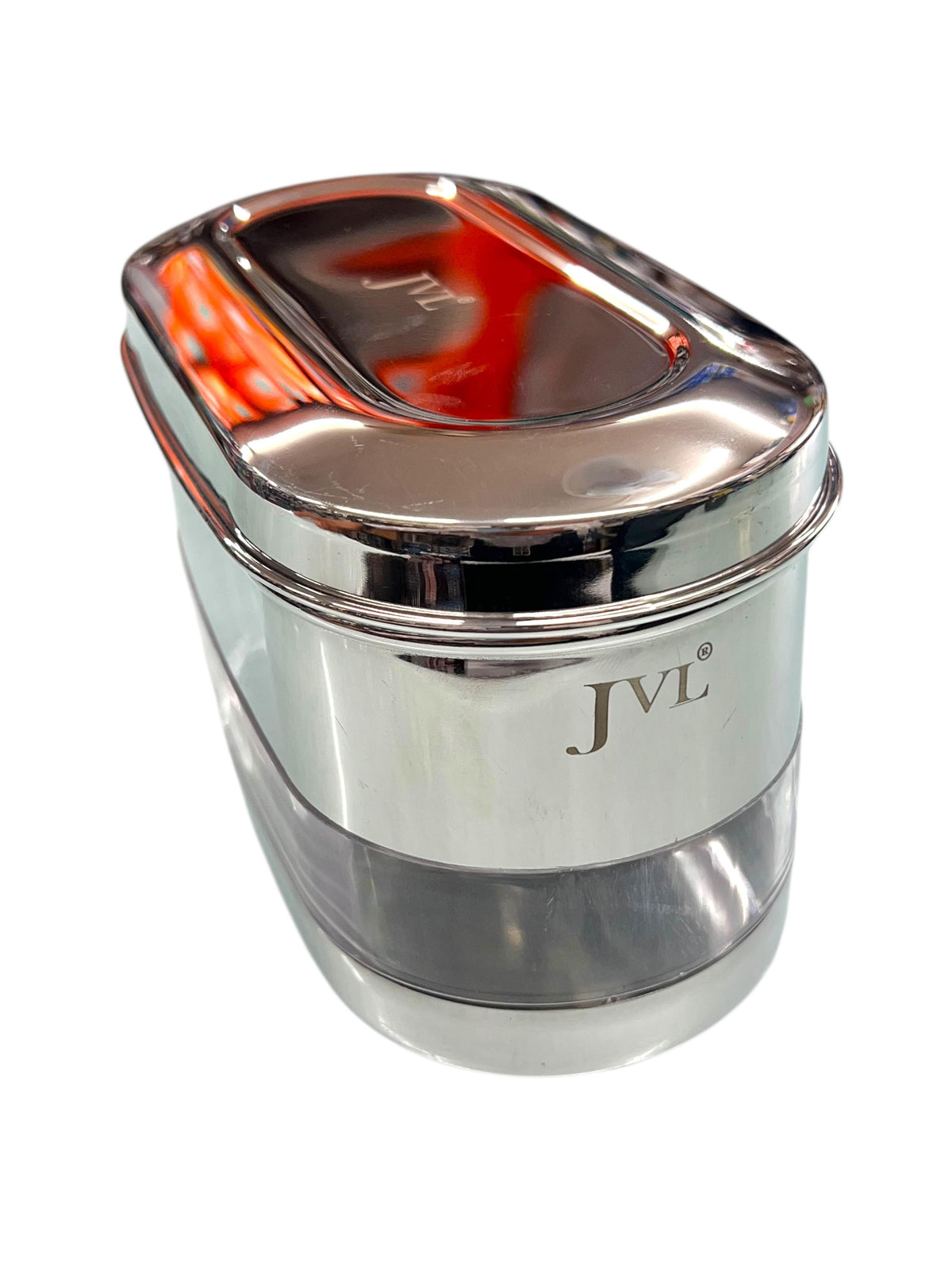 JVL Stainless Steel Capsule Shape Galaxy Clear Canister with Airtight Lid for Dry Storage