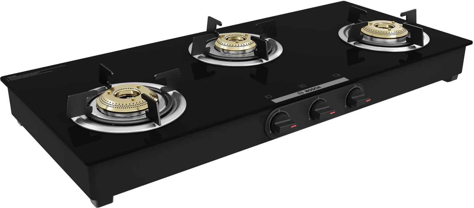 Bosch Glasstop Gas Stove Series 4 Tabletop gas 3 Burner Stove PNW1E6V10I 80cm Black