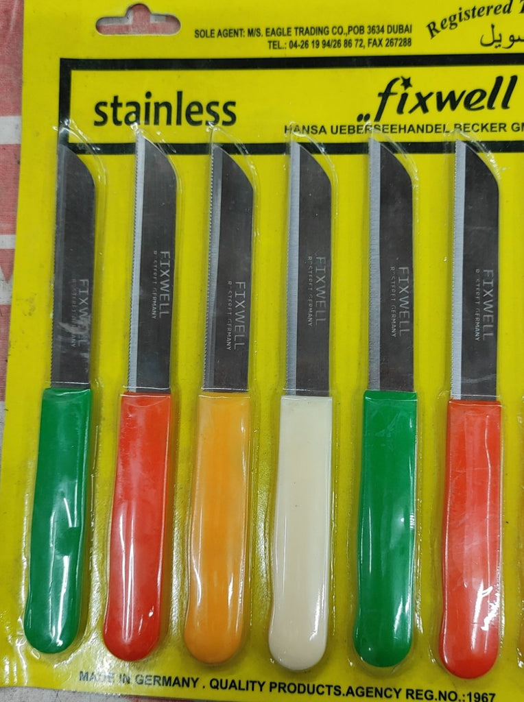  fixwell MADE IN GERMANY STAINLESS STEEL KNIVES (BLACK