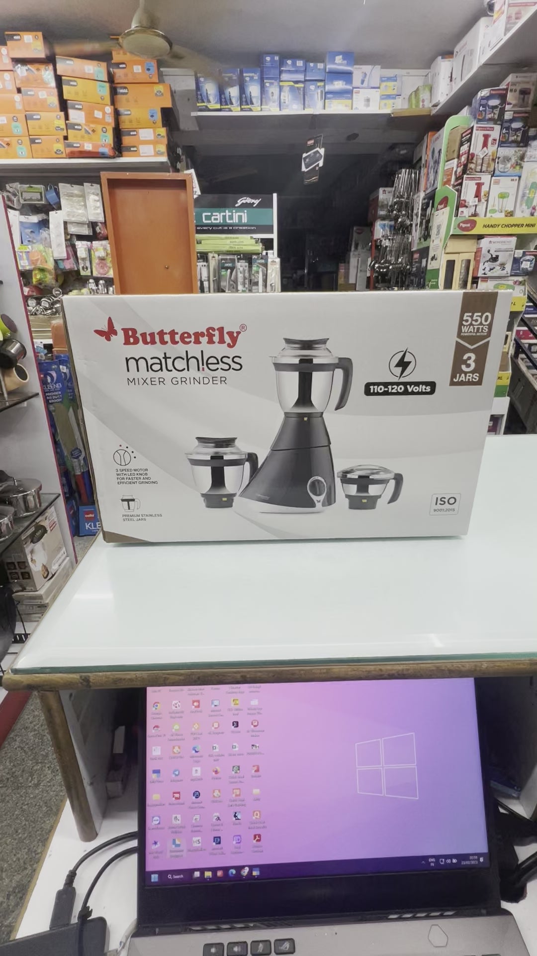 Butterfly Matchless Mixer Grinder 550 watts, 110 votls for use in USA & Canada only
